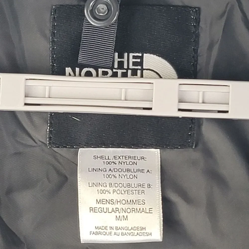 North Face Hyvent Jacket Blue Gray Mens Medium Winter Coat Hoodie Full Zip Nylon